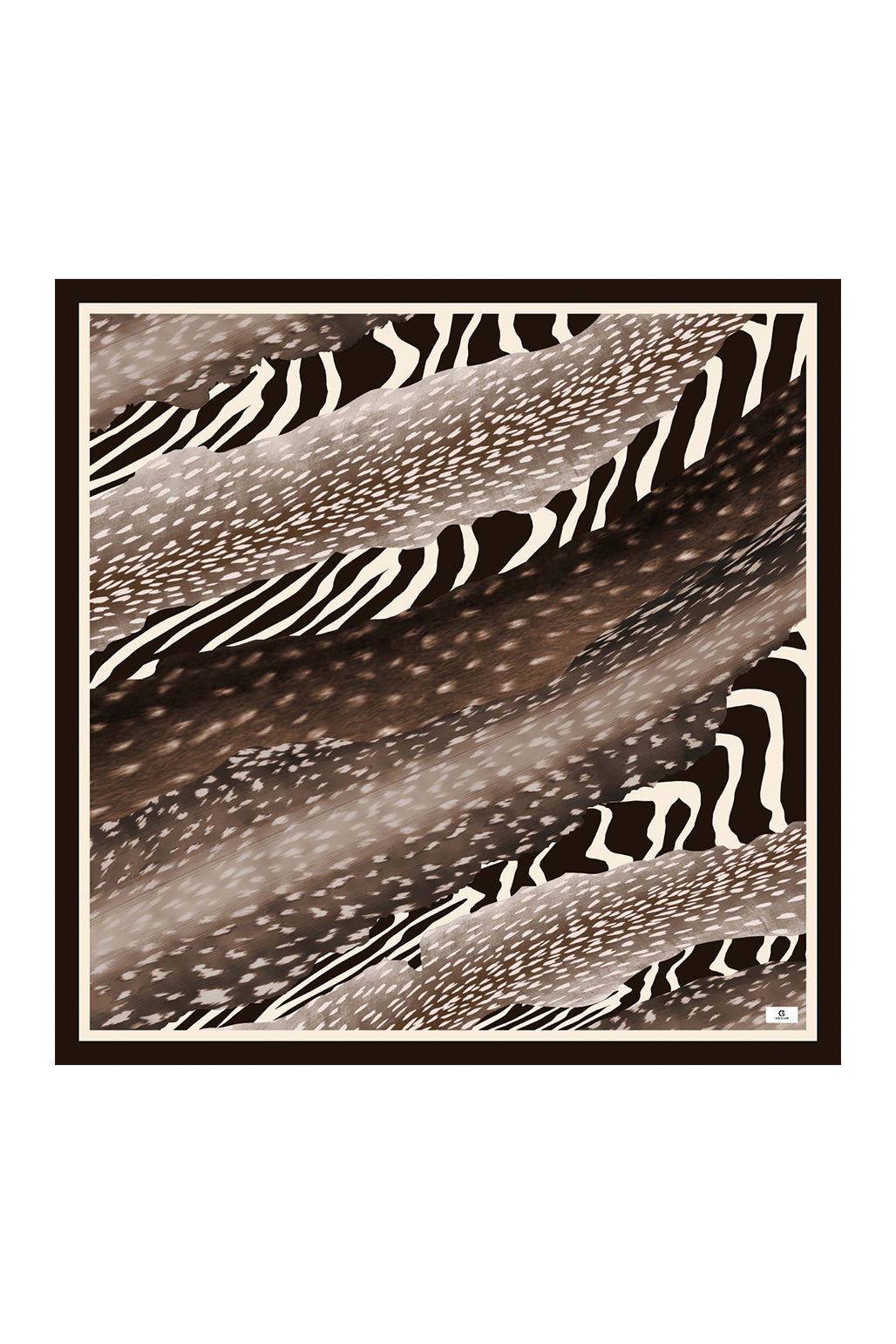 Desenli Twill Eşarp Animal Kahve