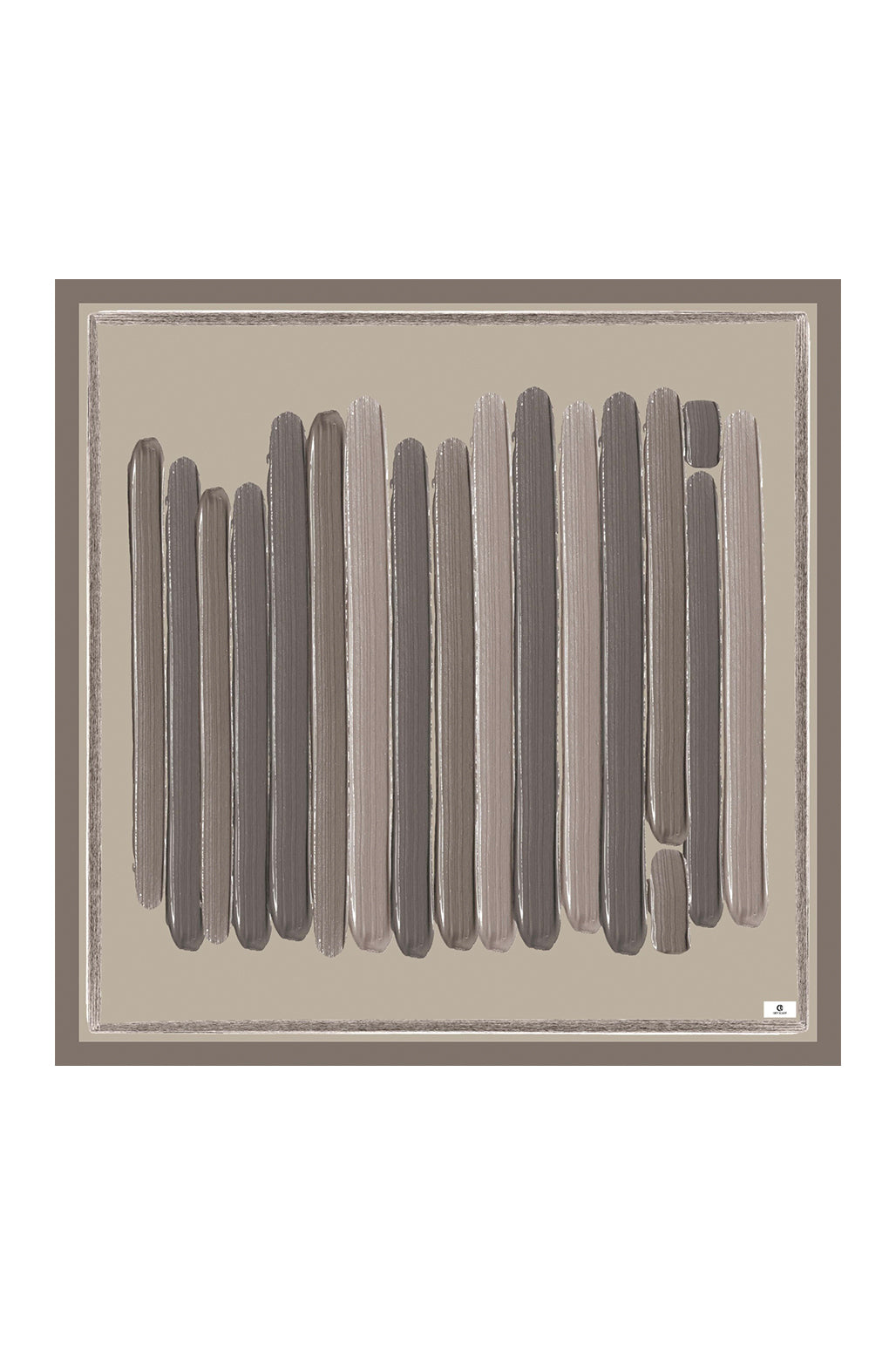 Desenli Twill Eşarp Brush Bej