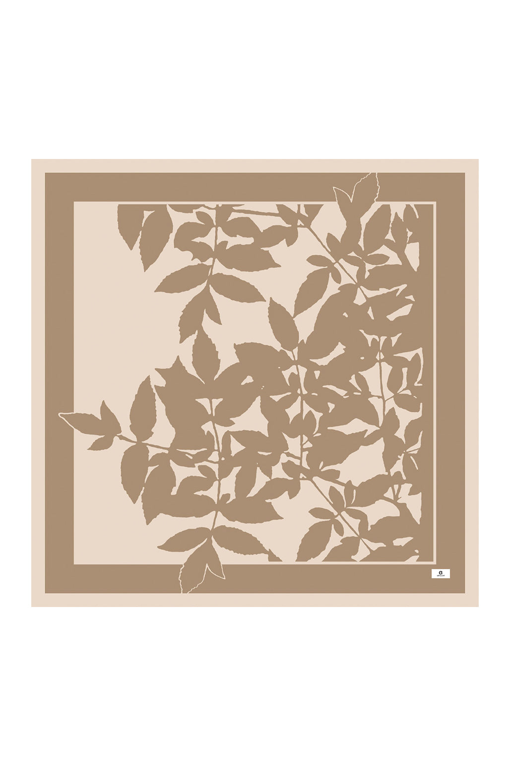 Desenli Twill Eşarp Leaf Bej