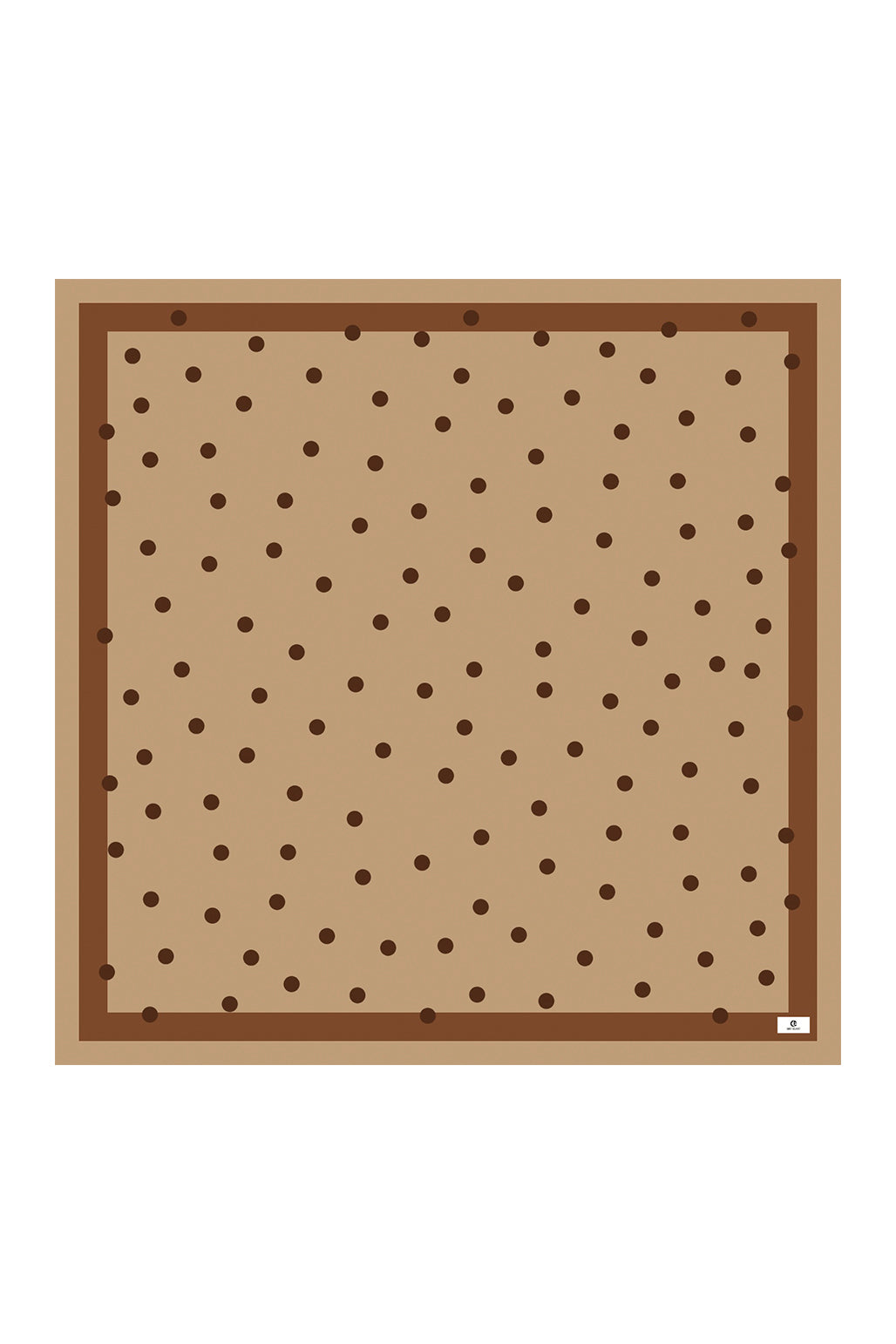 Desenli Twill Eşarp Puantiye Bronz