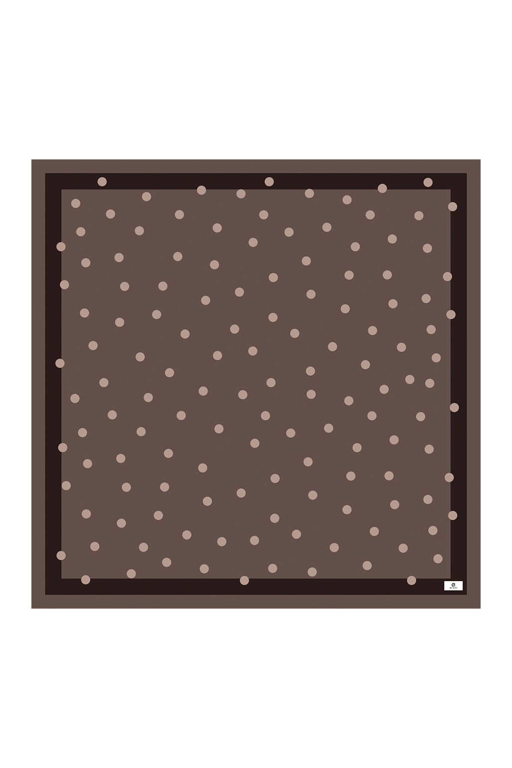 Desenli Twill Eşarp Puantiye Kahve