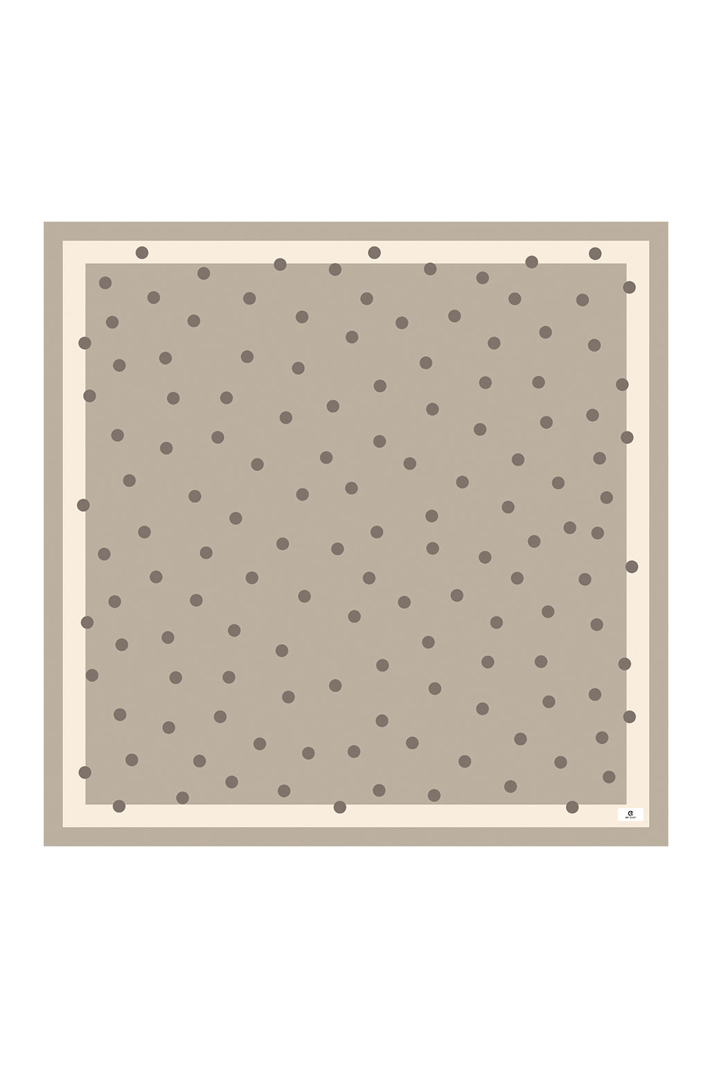 Desenli Twill Eşarp Puantiye Vizon