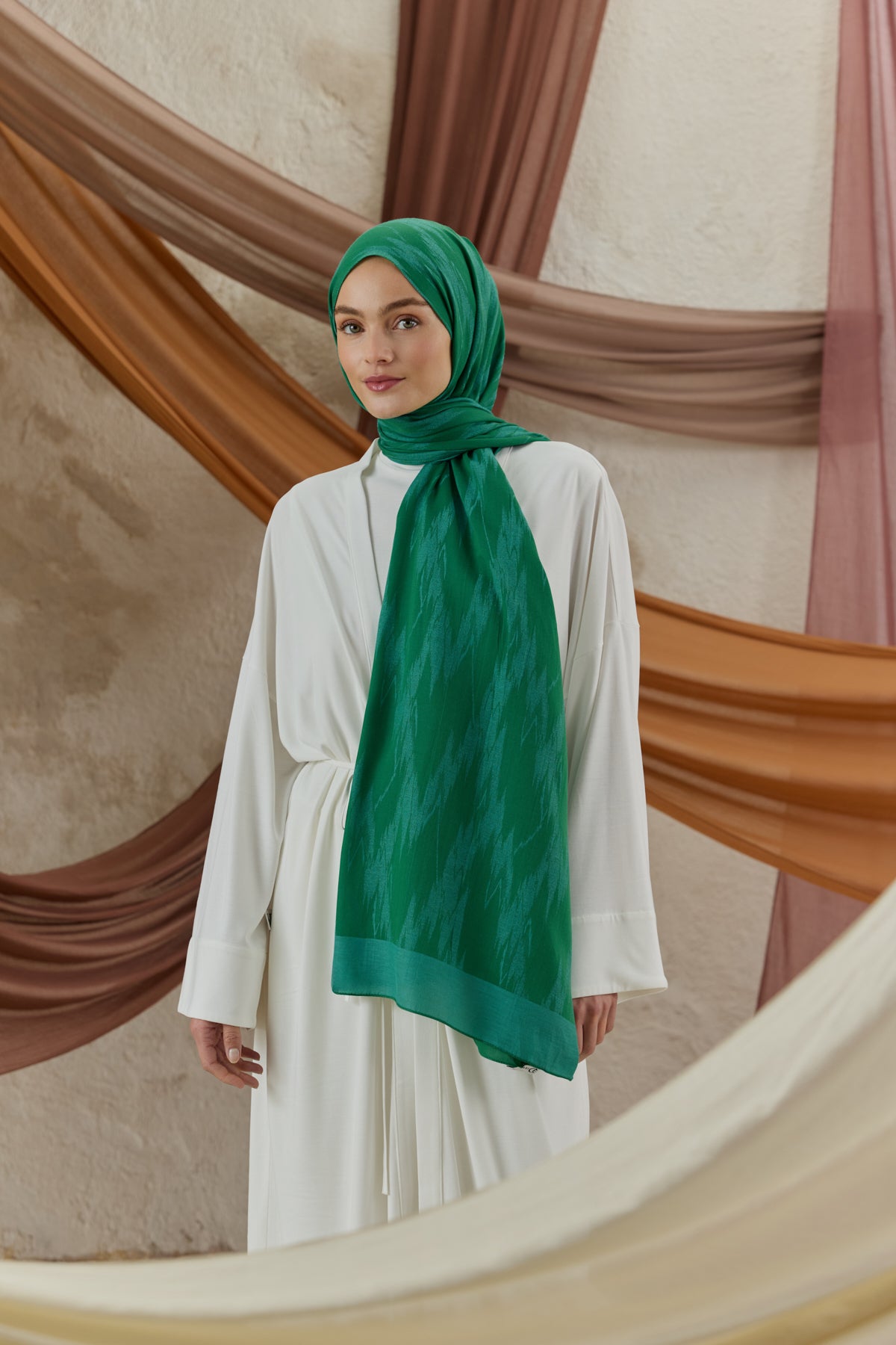 Cotton Line Şal Zümrüt Yeşili