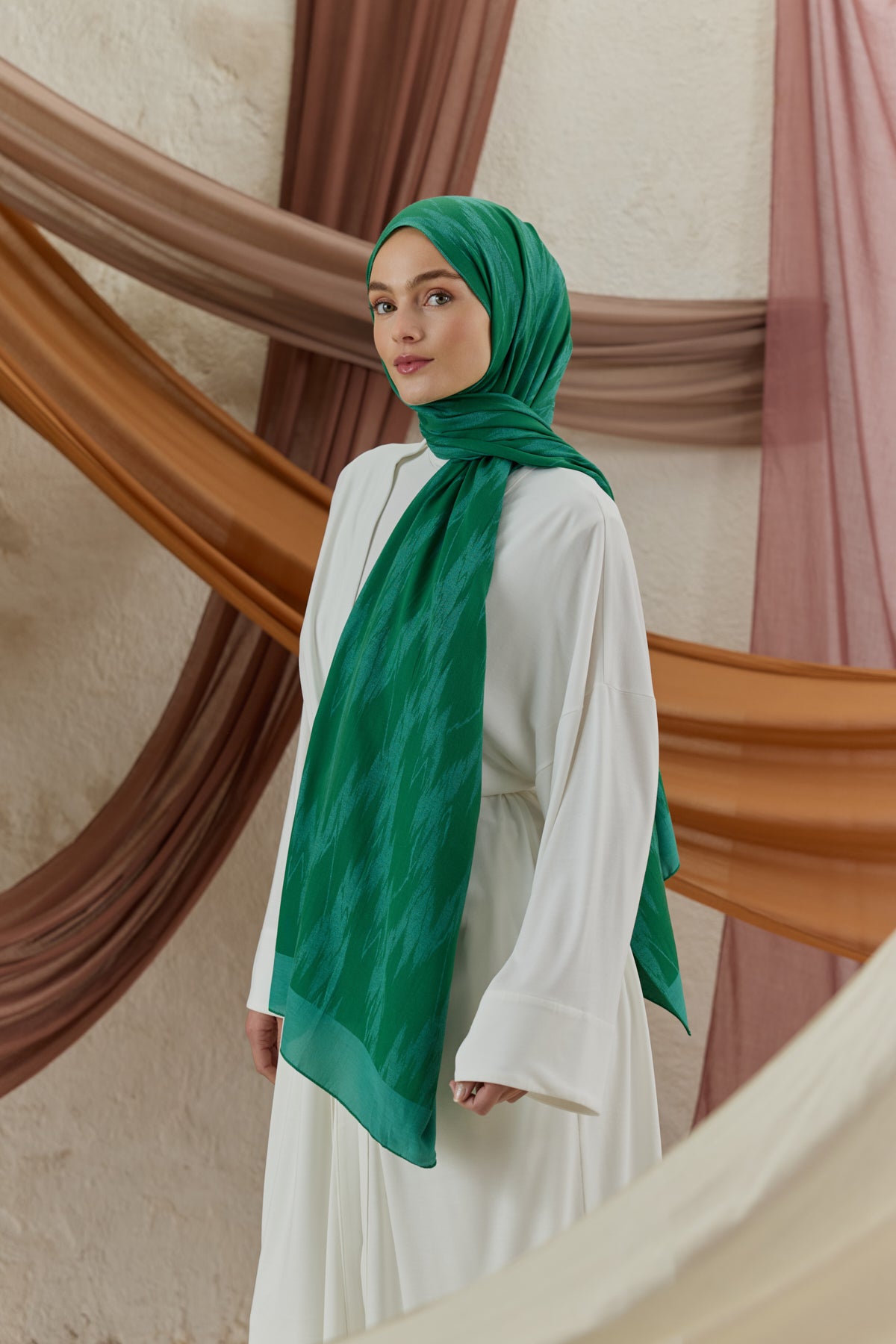Cotton Line Şal Zümrüt Yeşili