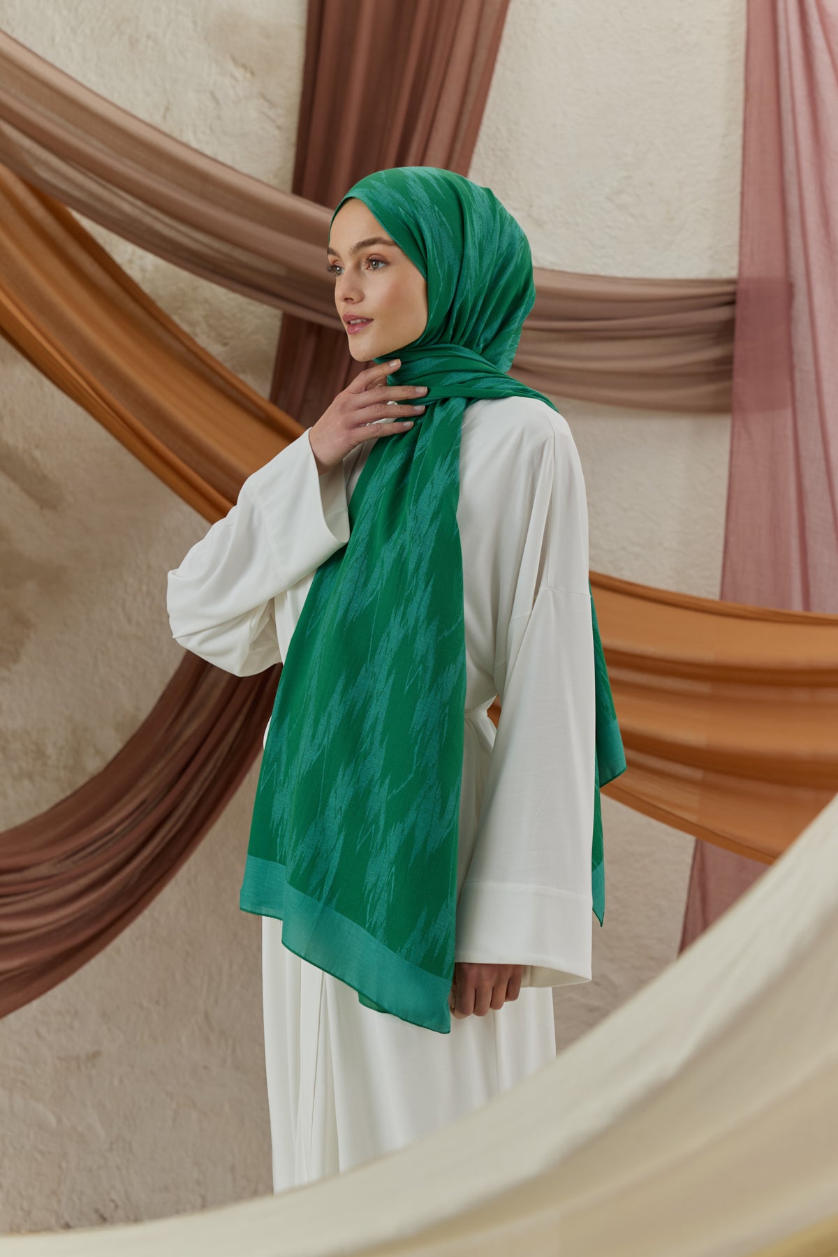 Cotton Line Şal Zümrüt Yeşili