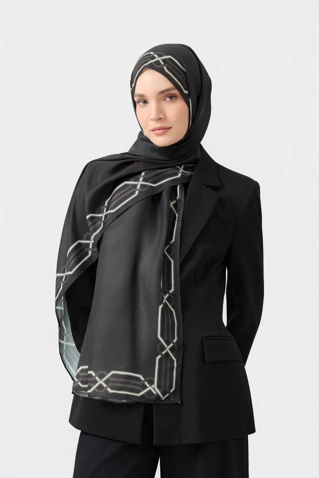 Cotton Twill Şal Interlock Antrasit Gri