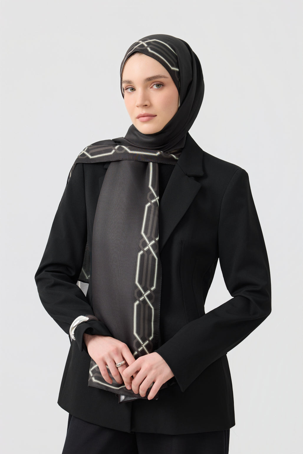 Cotton Twill Şal Interlock Antrasit Gri