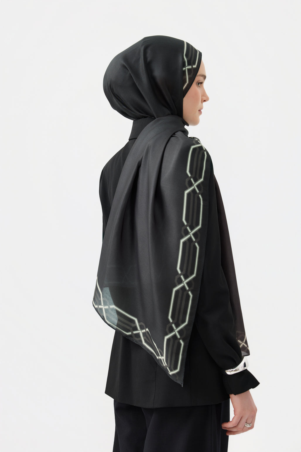 Cotton Twill Şal Interlock Antrasit Gri