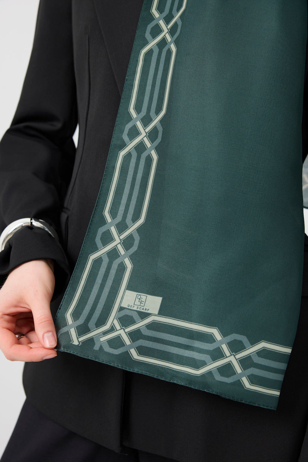 Cotton Twill Şal Interlock Koyu Yeşil