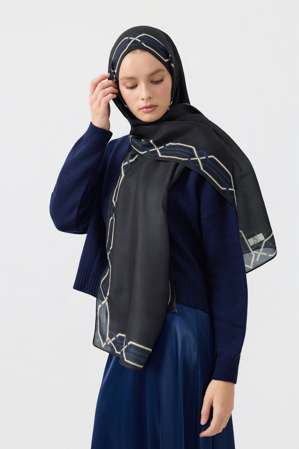 Cotton Twill Şal Interlock Lacivert