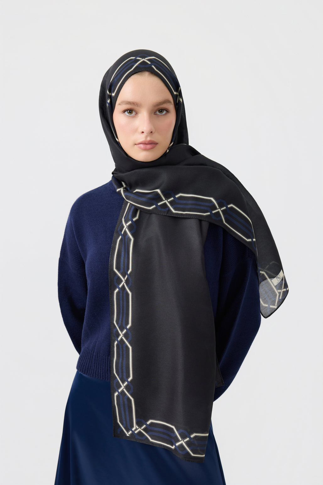 Cotton Twill Şal Interlock Lacivert