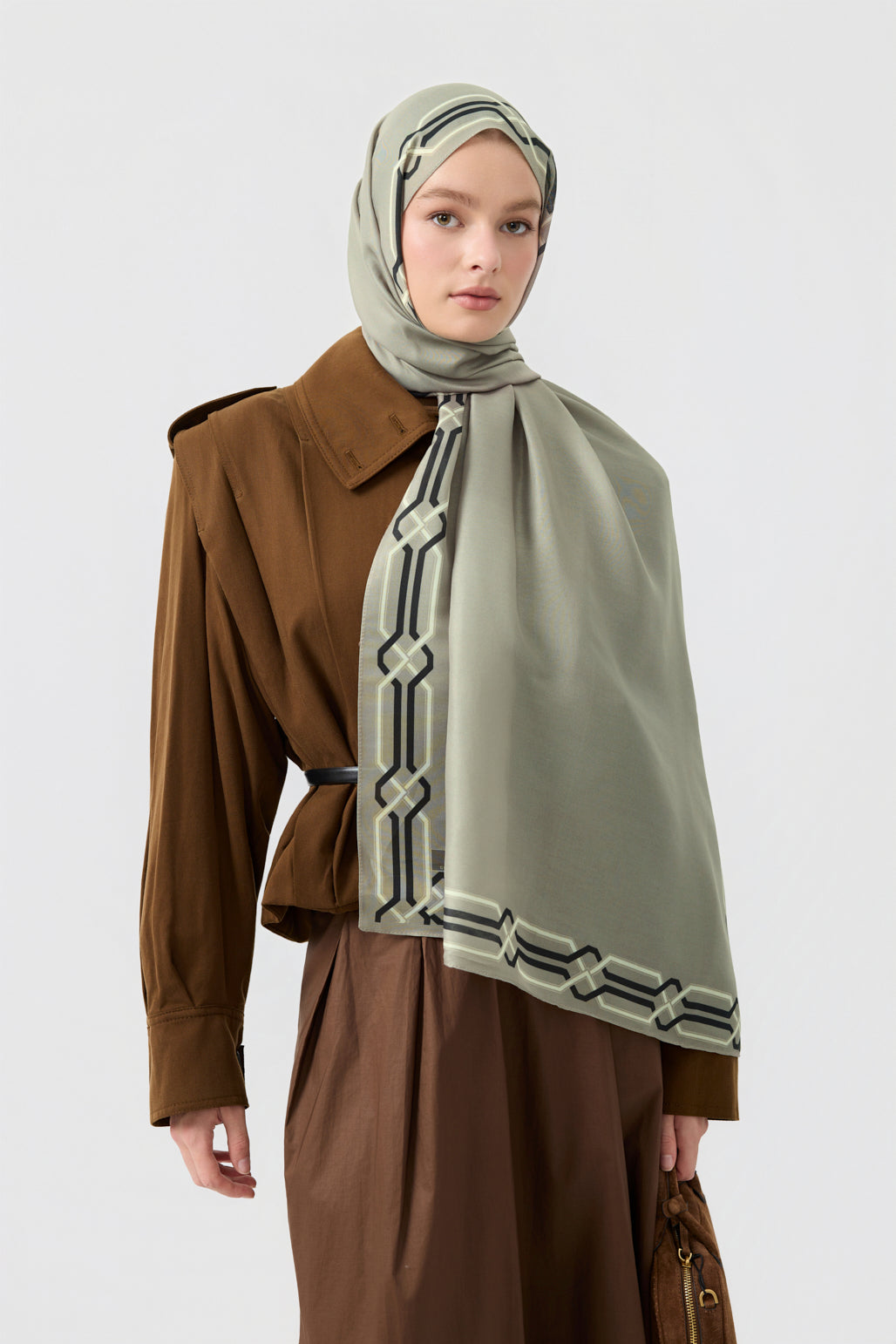 Cotton Twill Şal Interlock Taş