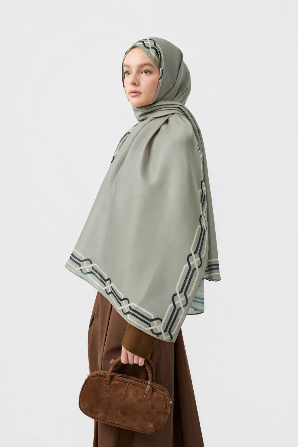 Cotton Twill Şal Interlock Taş