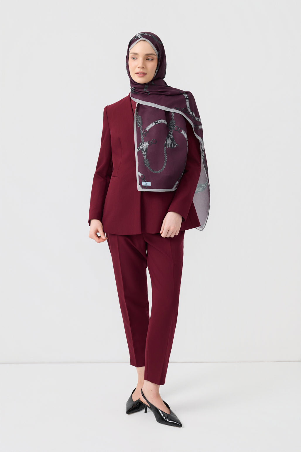 Cotton Twill Şal Linkage Mürdüm