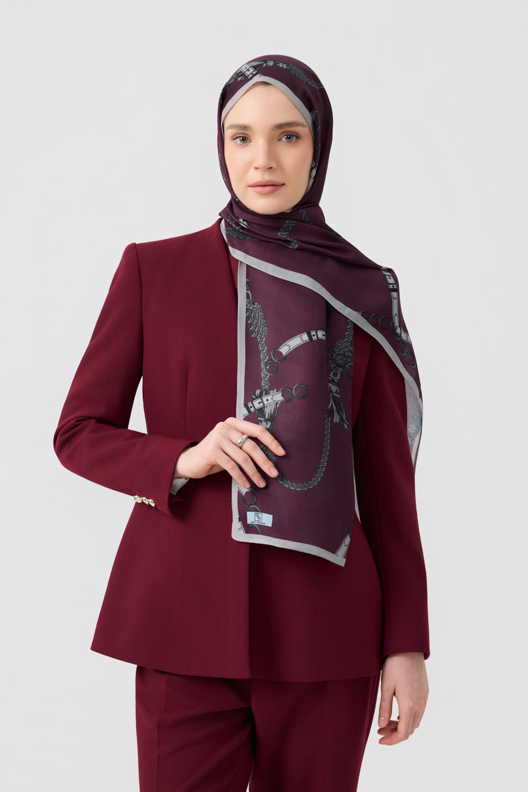 Cotton Twill Şal Linkage Mürdüm