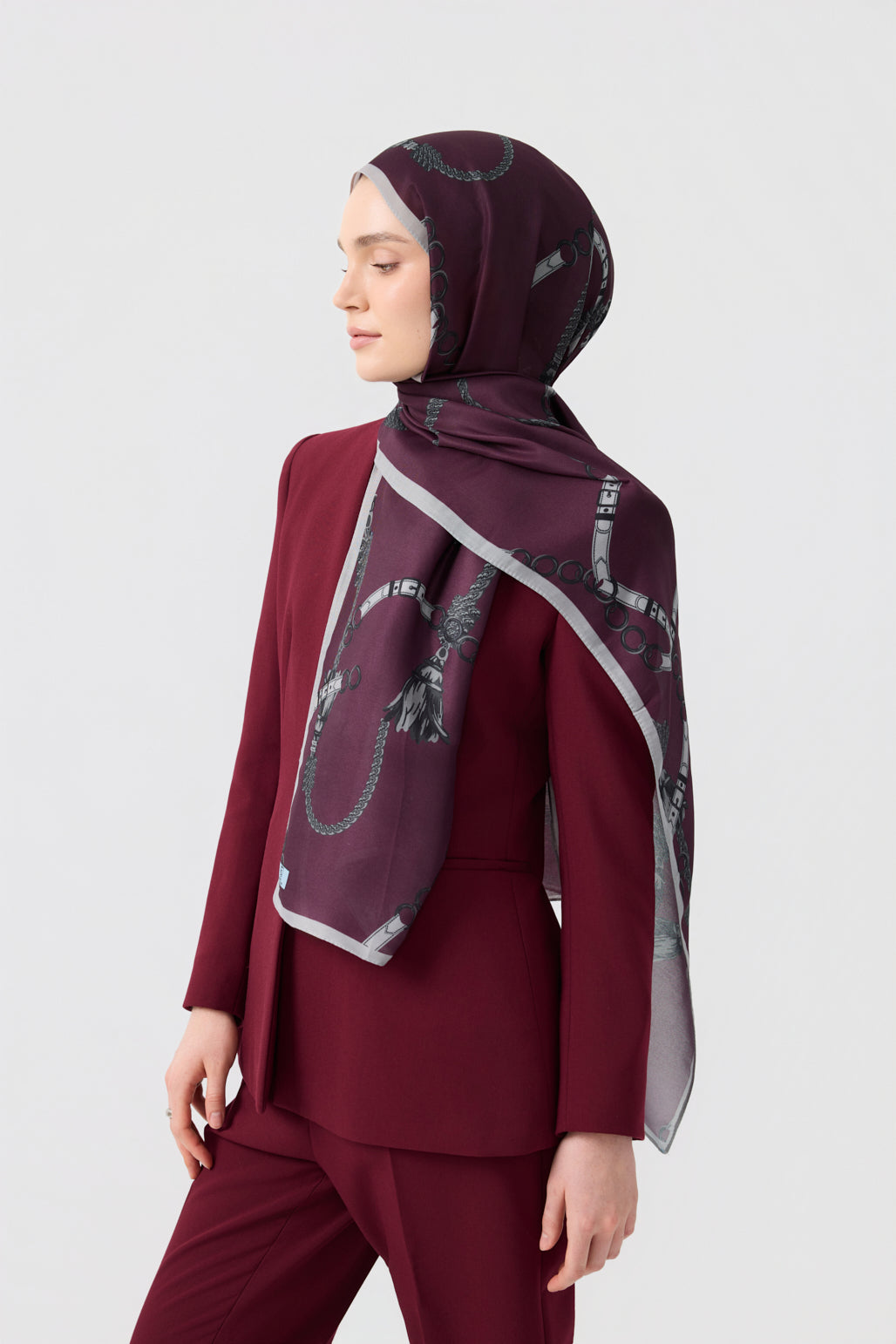 Cotton Twill Şal Linkage Mürdüm