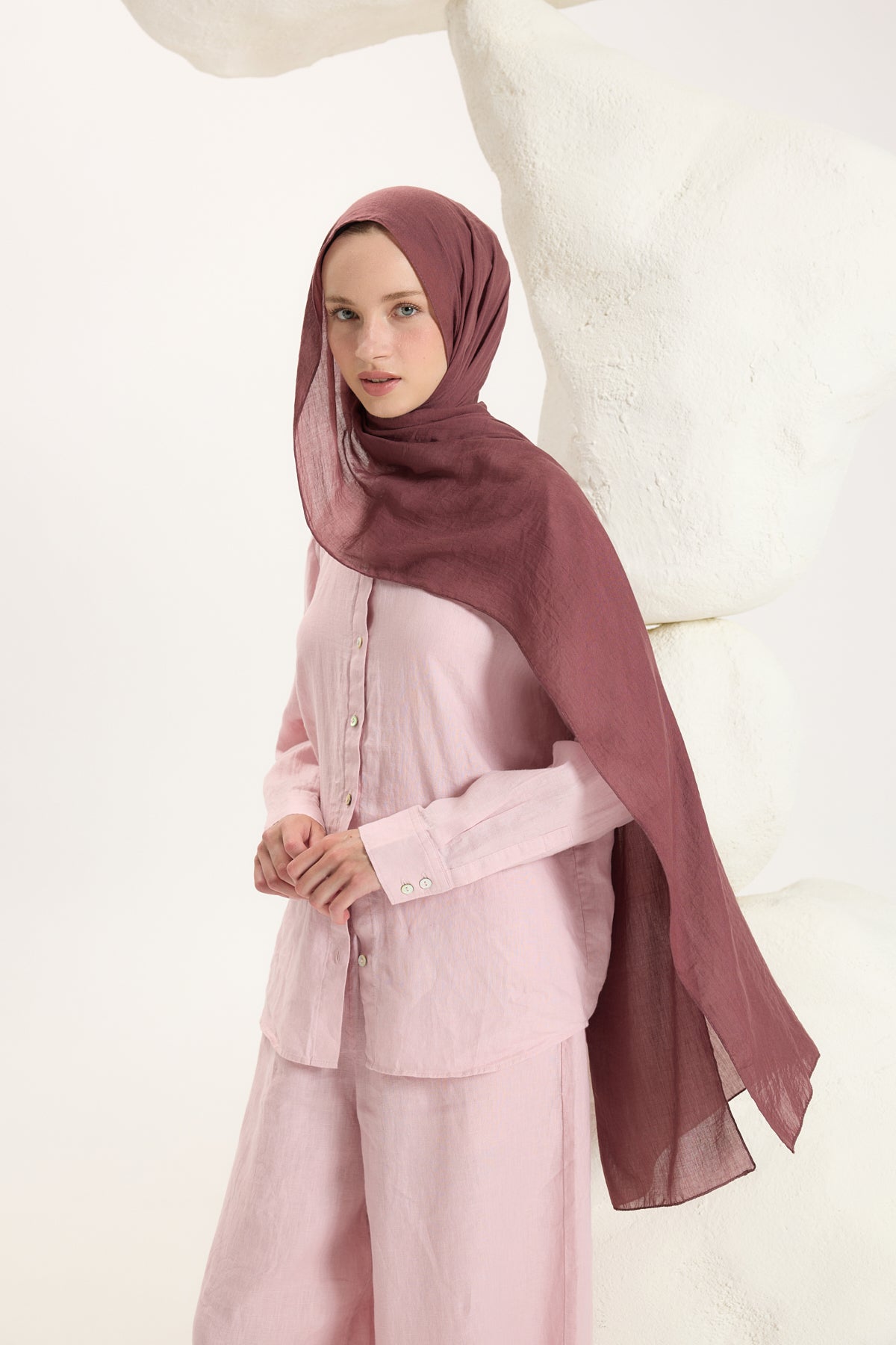 Daily Cotton Şal Mürdüm Eriği