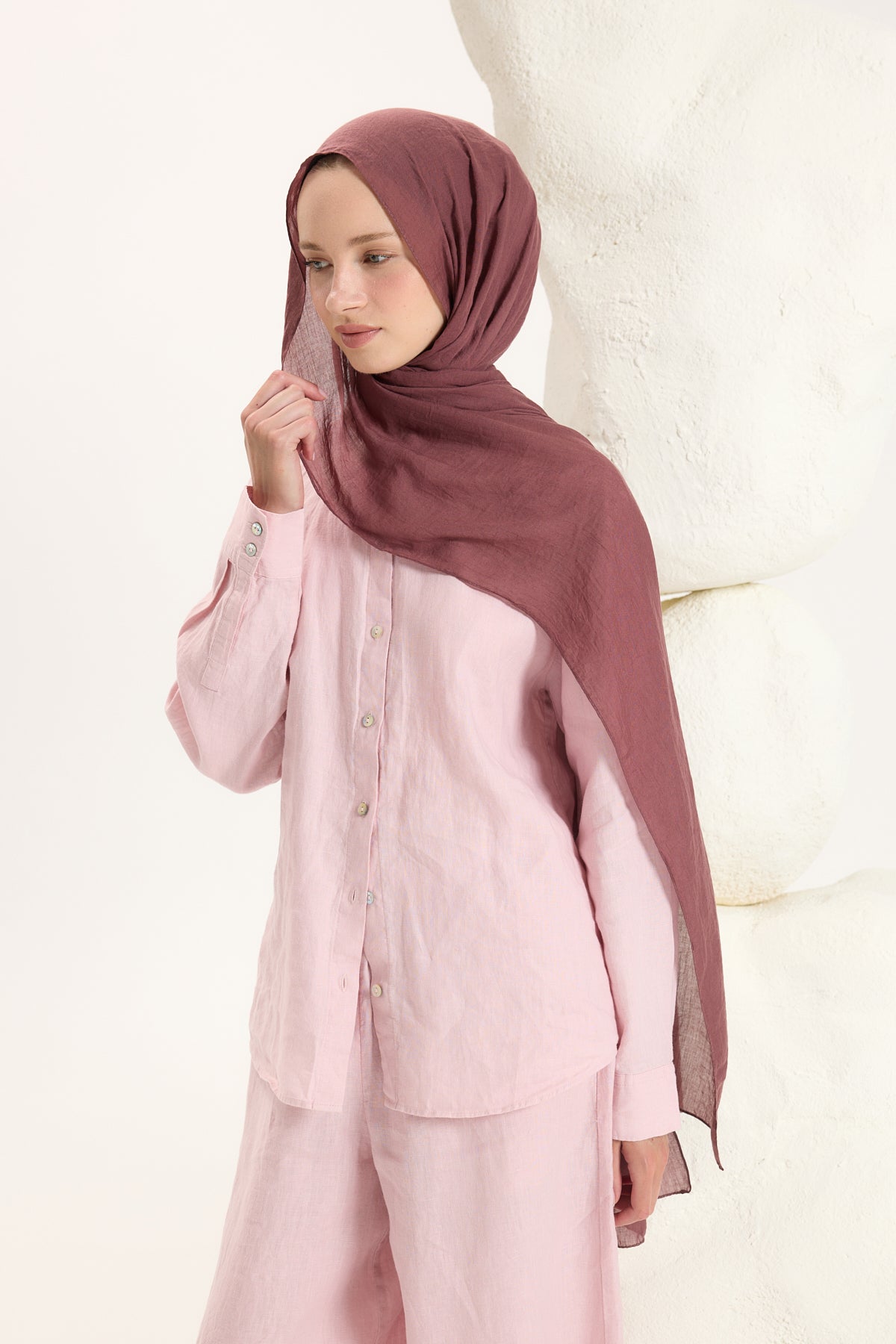 Daily Cotton Şal Mürdüm Eriği