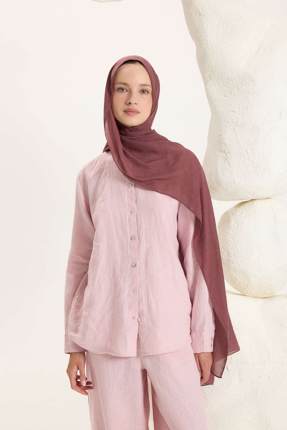 Daily Cotton Şal Mürdüm Eriği