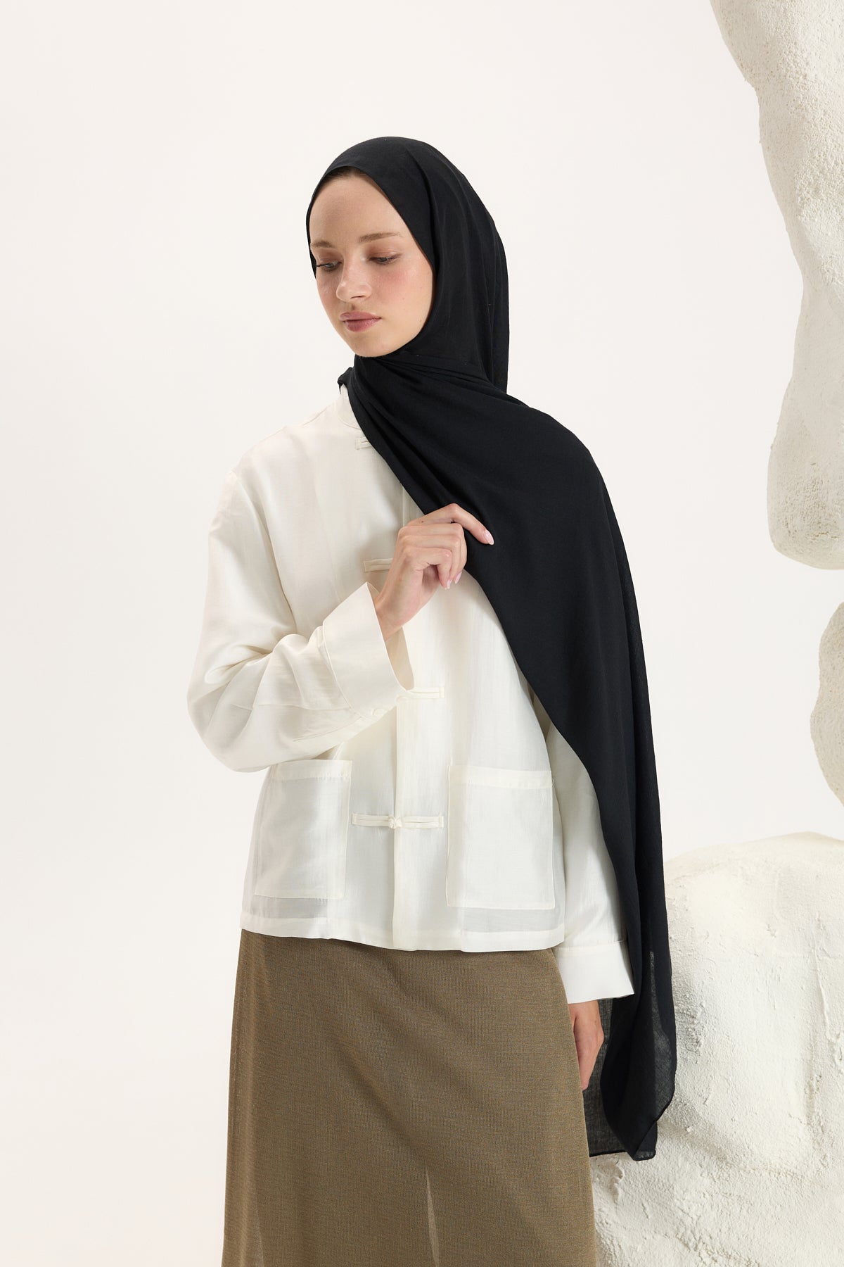 Daily Cotton Şal Siyah