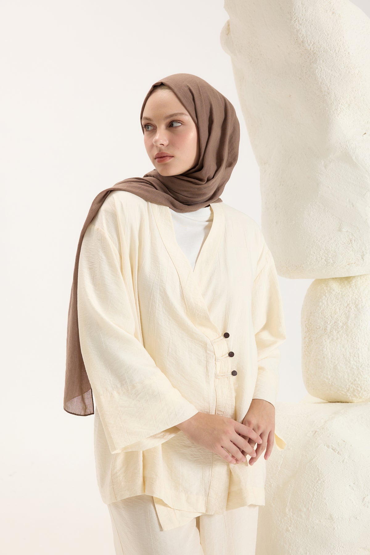 Daily Cotton Şal Sütlü Kahve