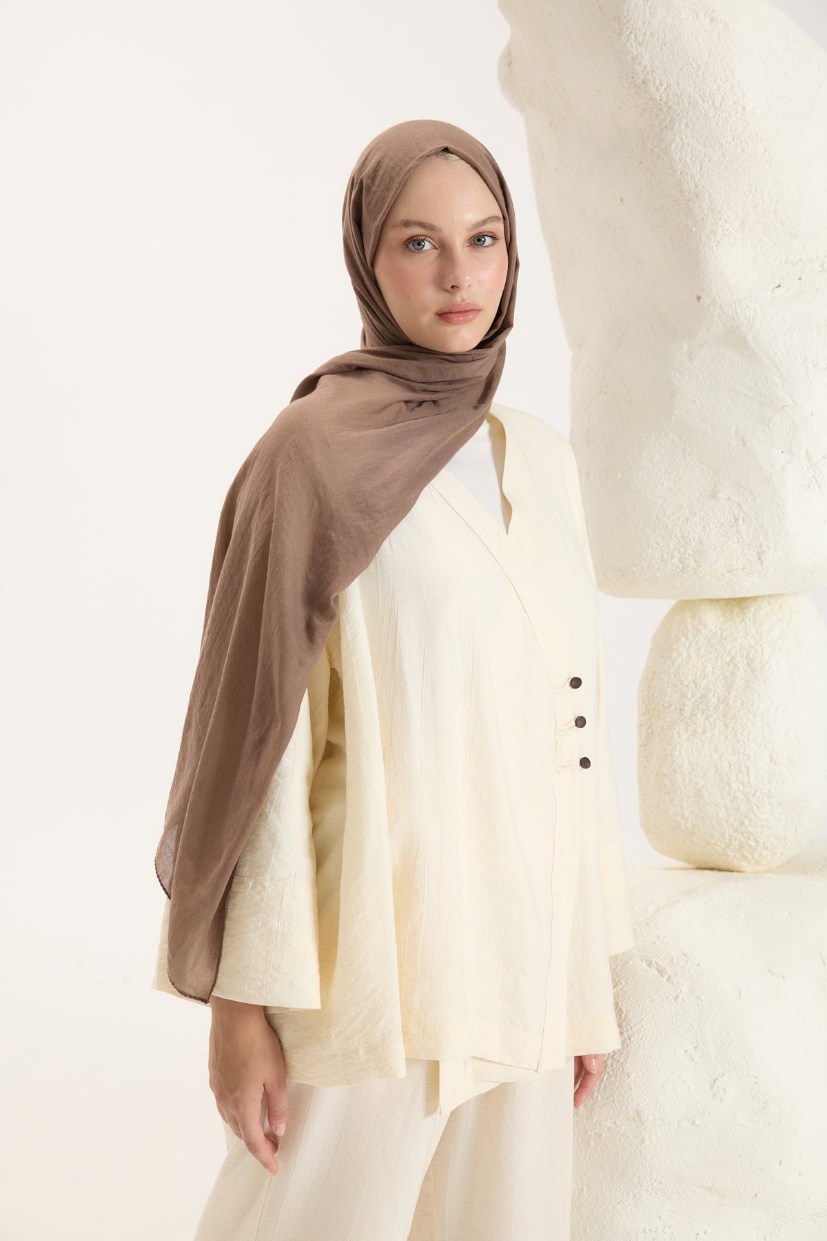 Daily Cotton Şal Sütlü Kahve