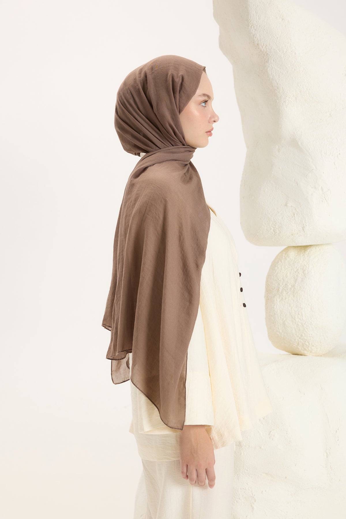 Daily Cotton Şal Sütlü Kahve