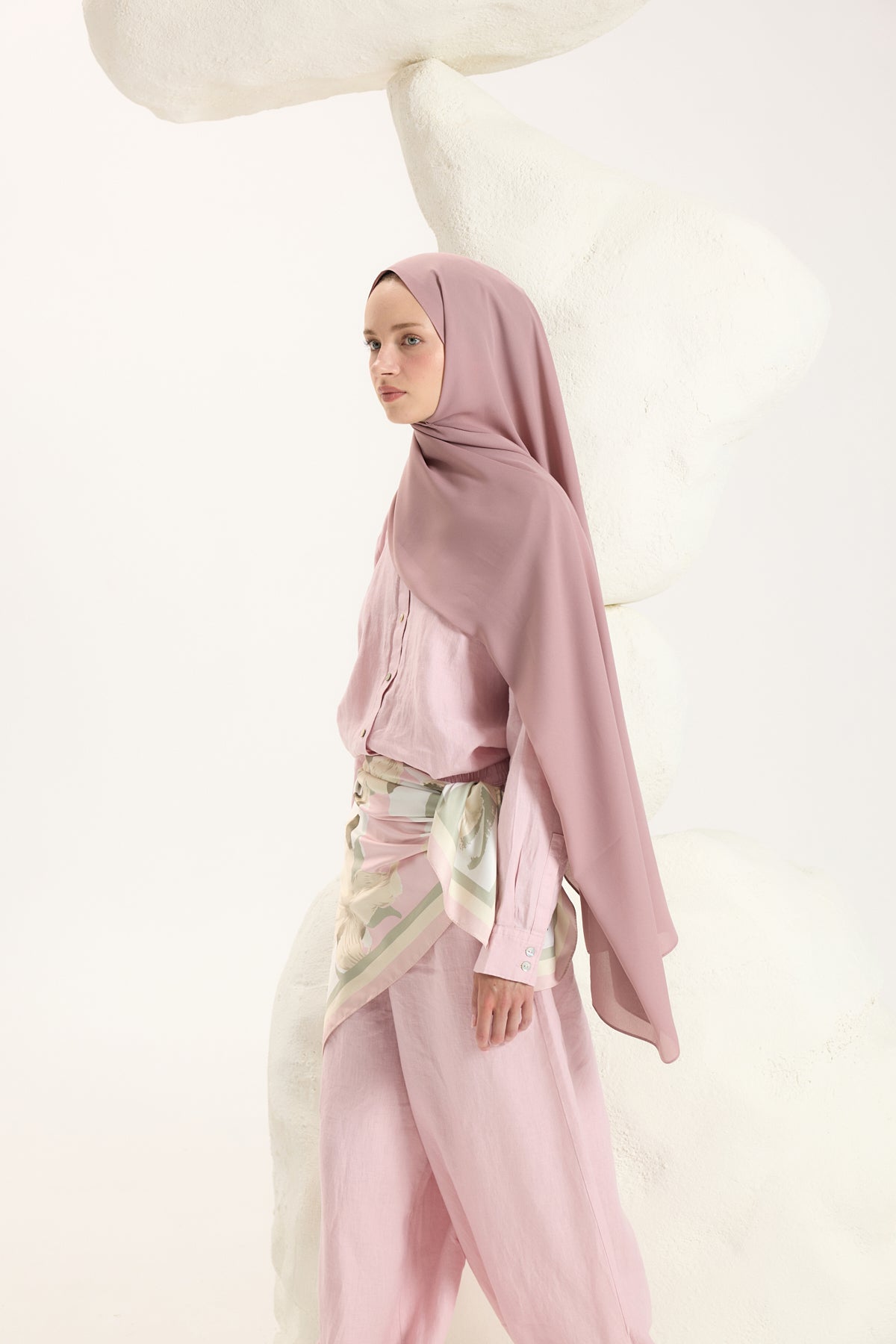 Daily Krep Şal Soft Pembe