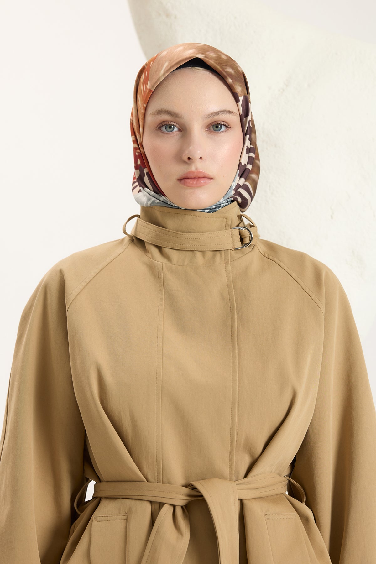 Desenli Twill Eşarp Animal Amber
