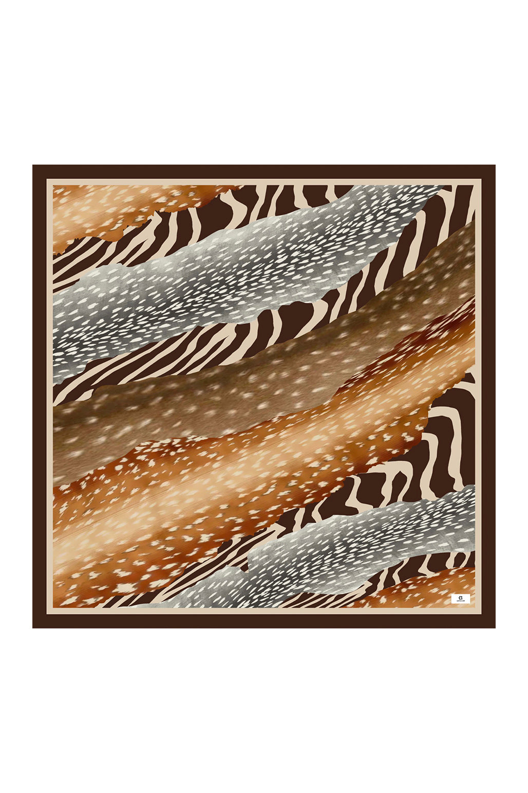 Desenli Twill Eşarp Animal Amber