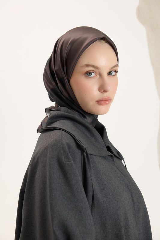 Desenli Twill Eşarp Bambi Bitter