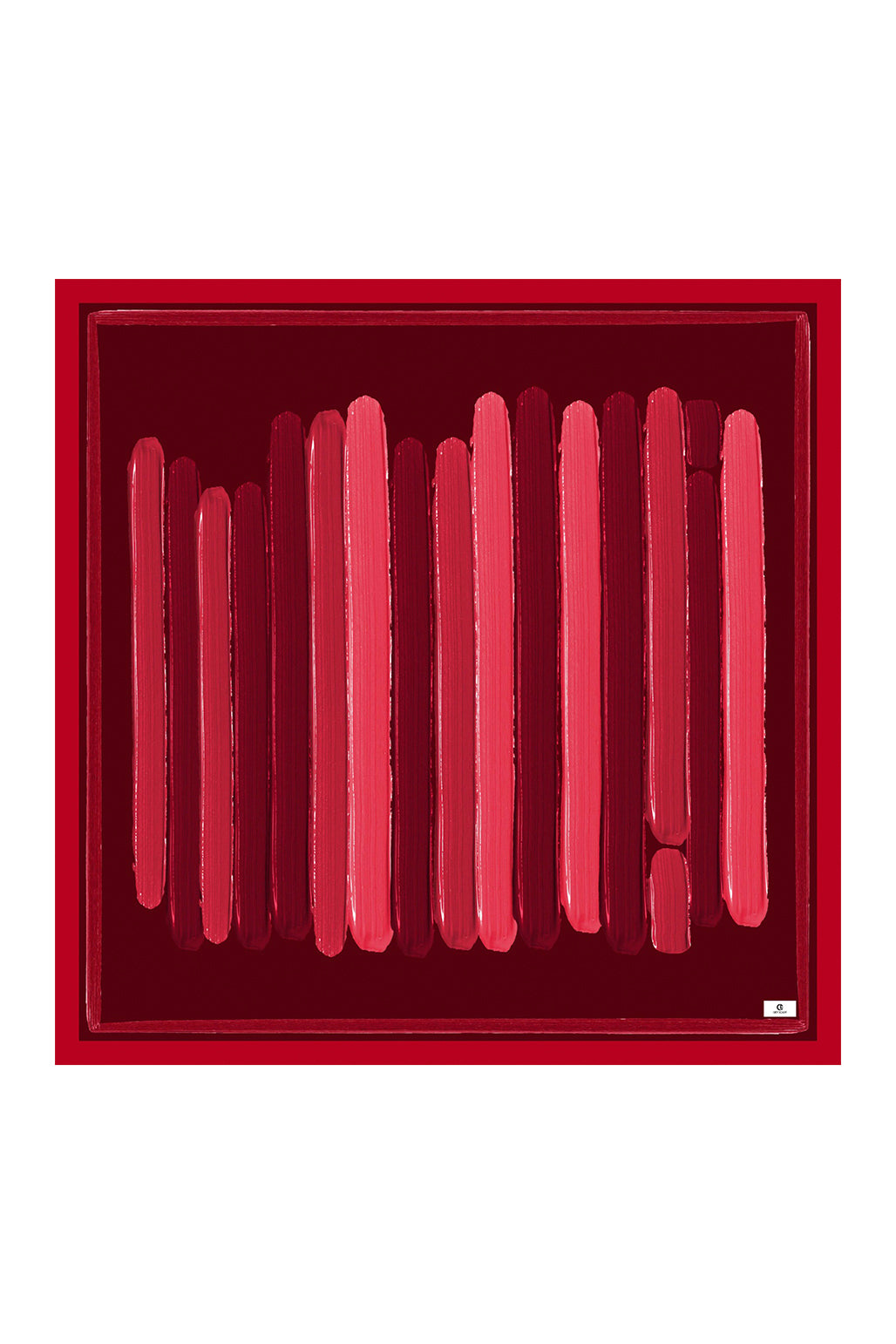 Desenli Twill Eşarp Brush Kırmızı