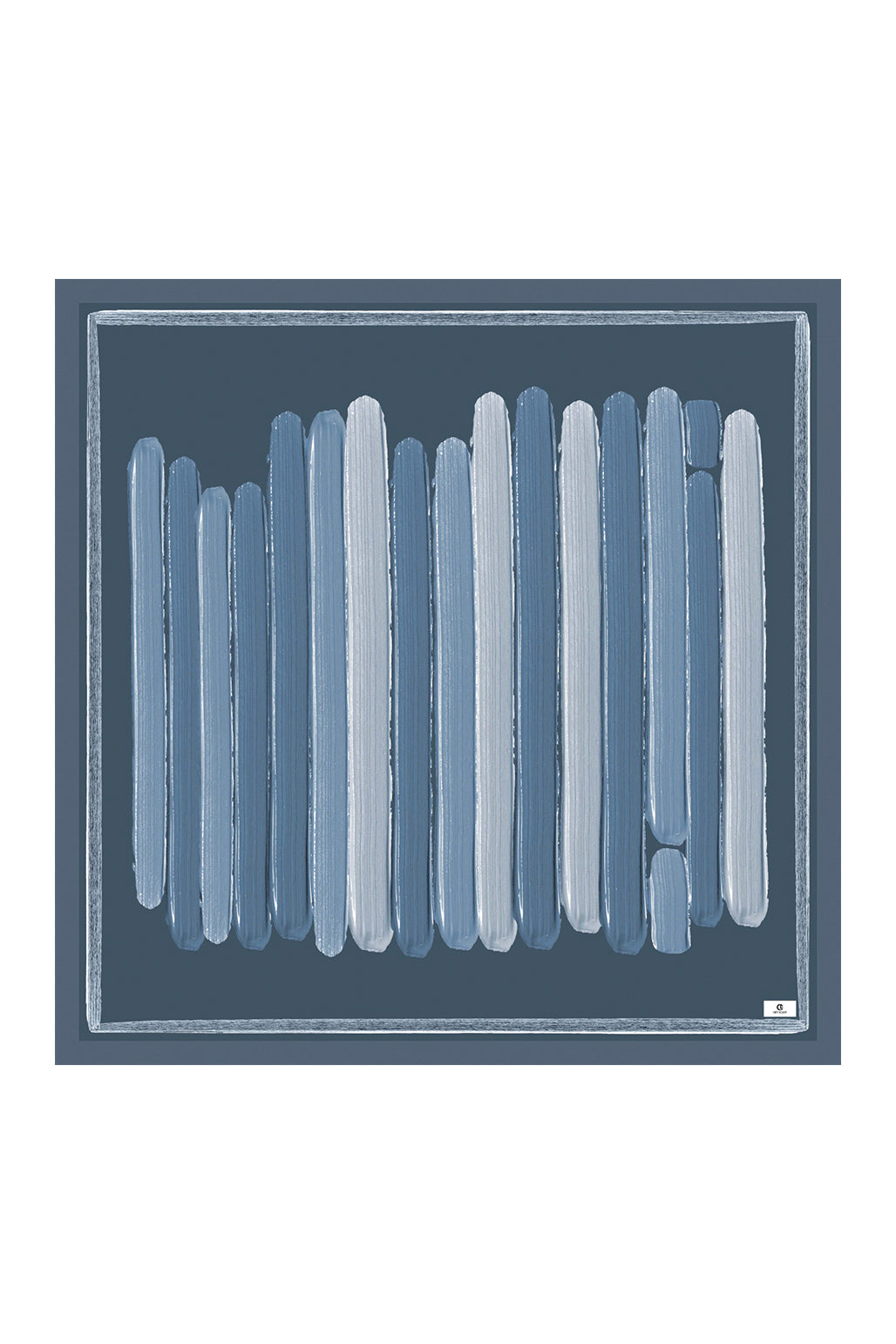 Desenli Twill Eşarp Brush Mavi