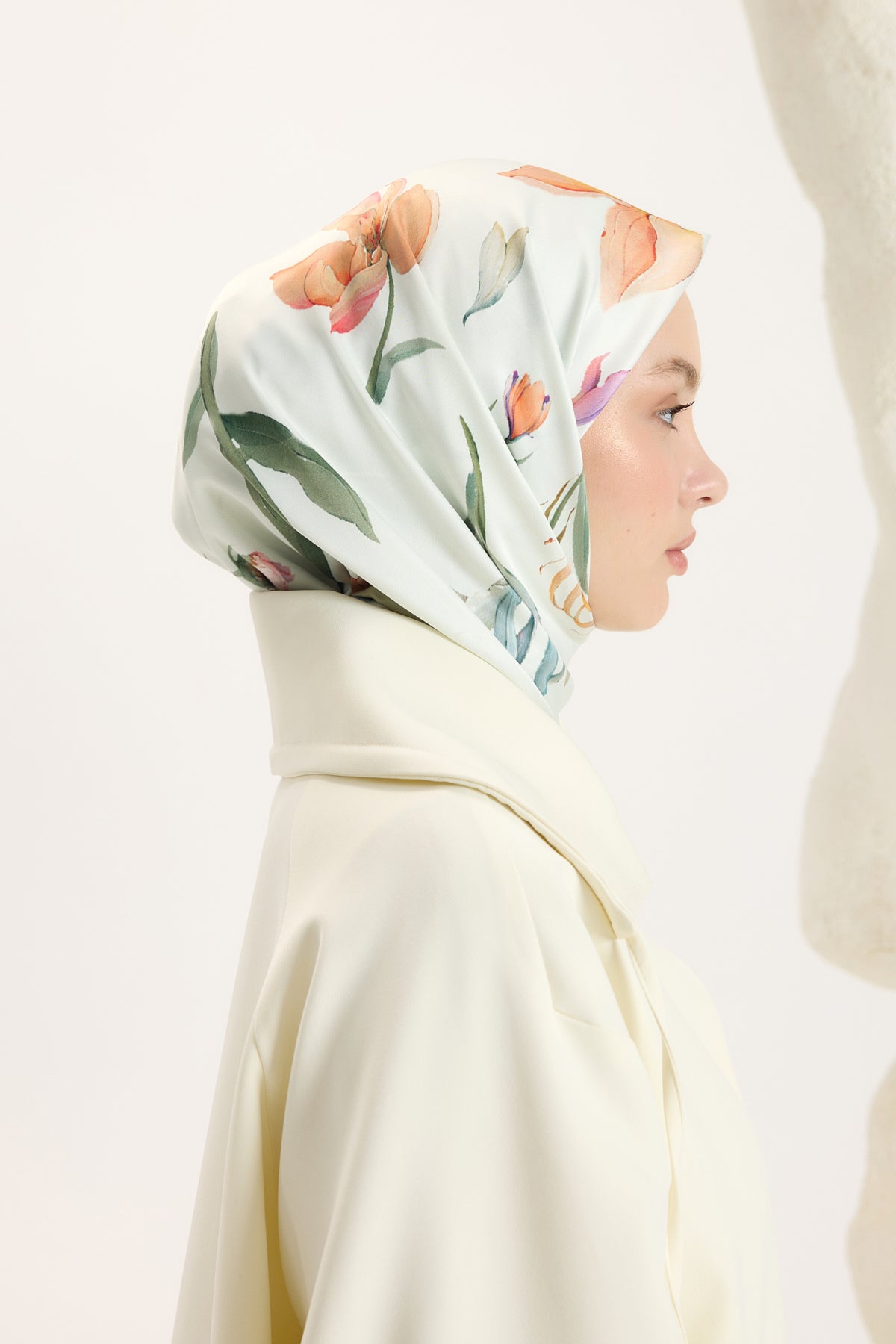 Desenli Twill Eşarp Hera Yeşil