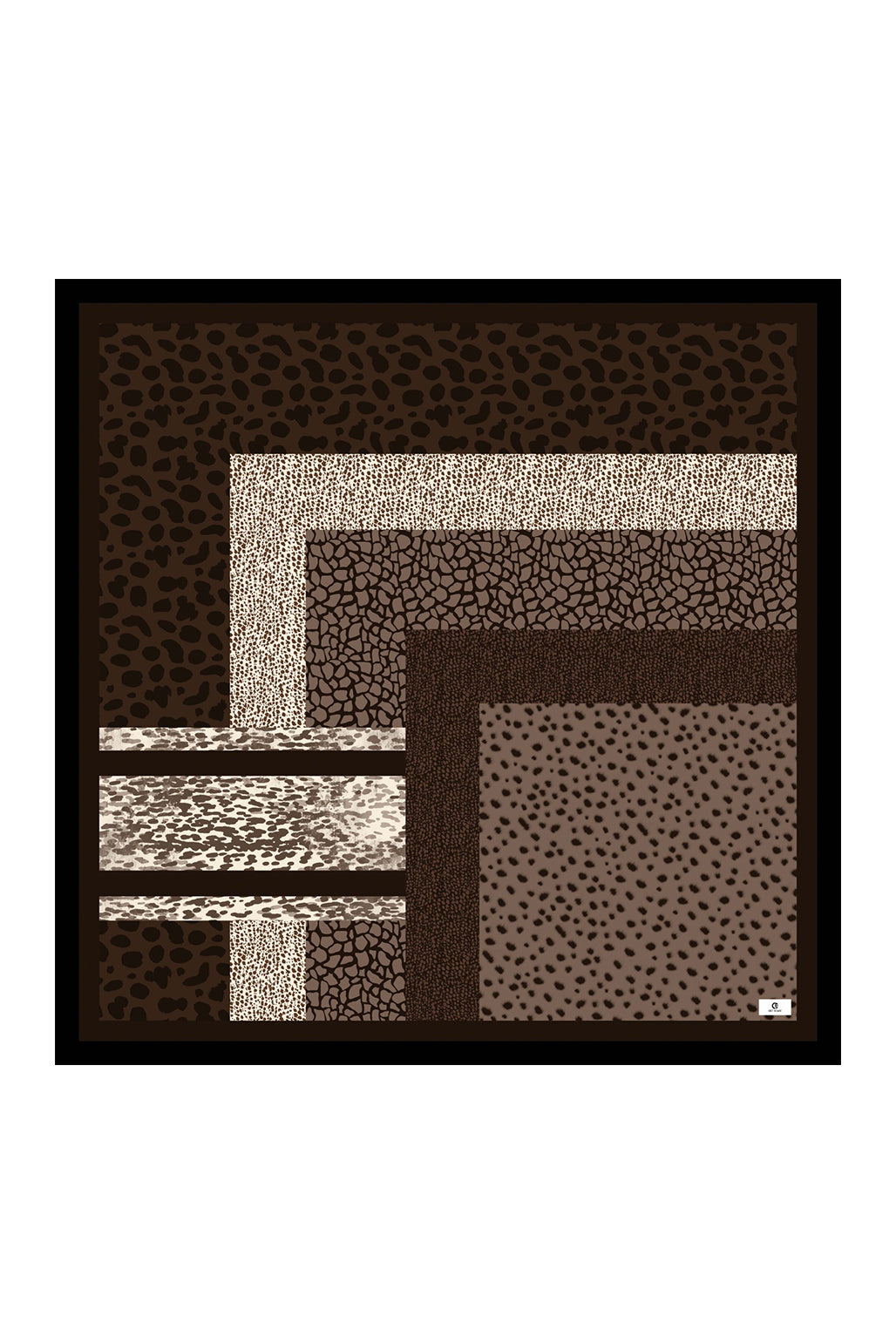 Desenli Twill Eşarp Mix Kahve