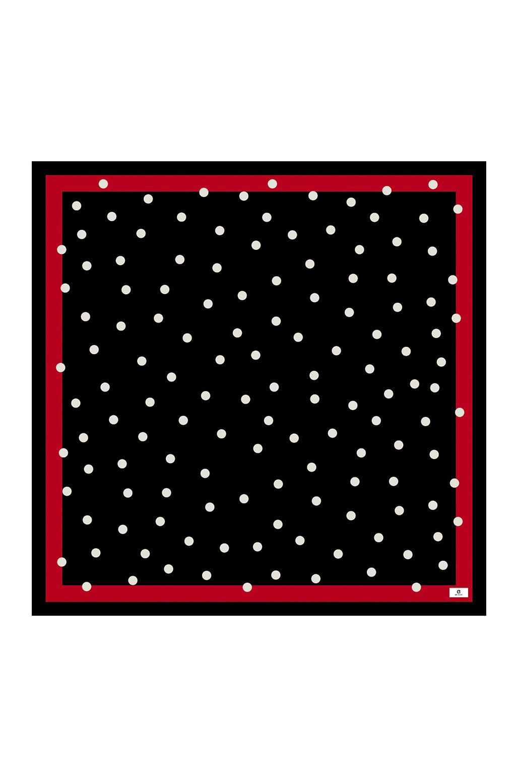 Desenli Twill Eşarp Puantiye Siyah