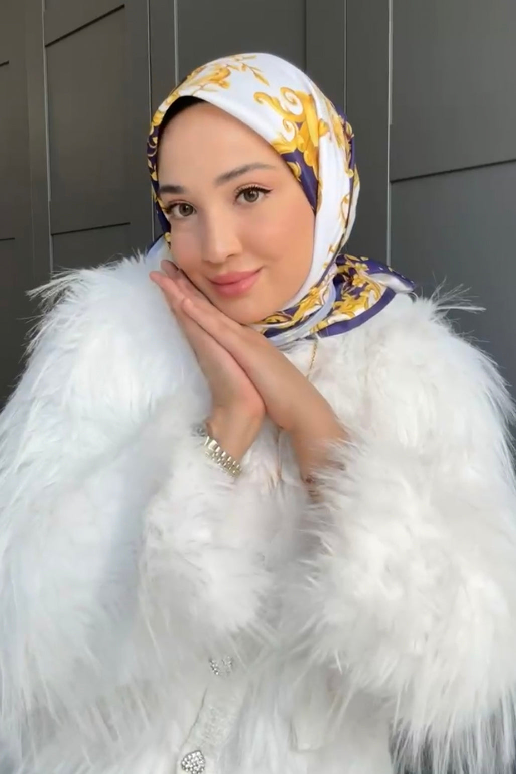 Twill İpek Desenli Eşarp