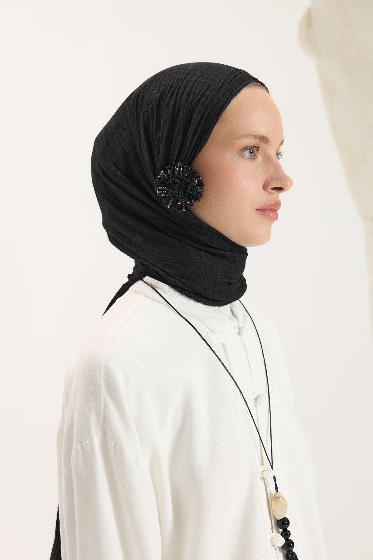 Faye Müslin Şal Siyah