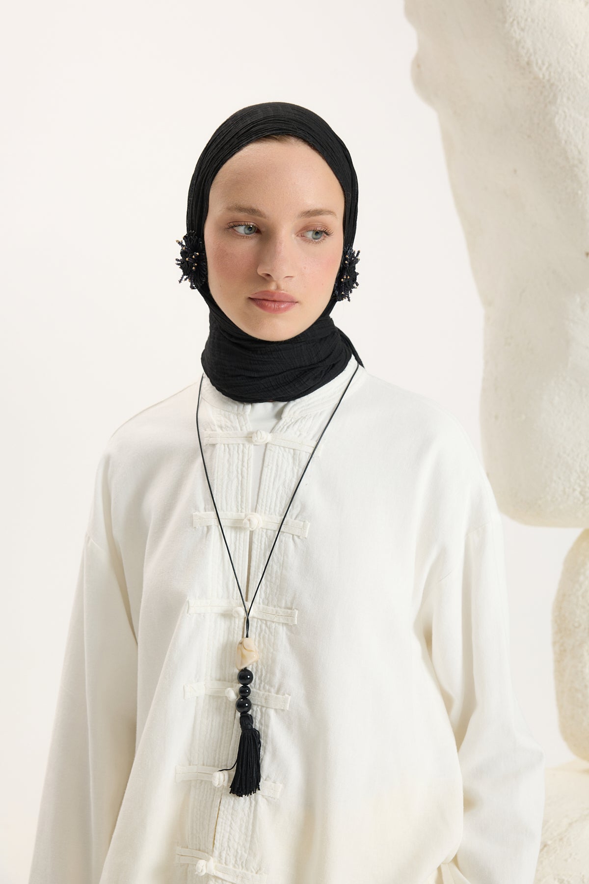 Faye Müslin Şal Siyah