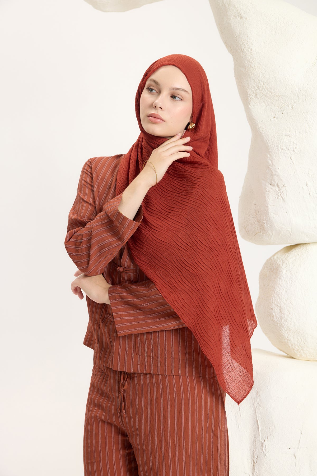 Faye Müslin Şal Terracotta
