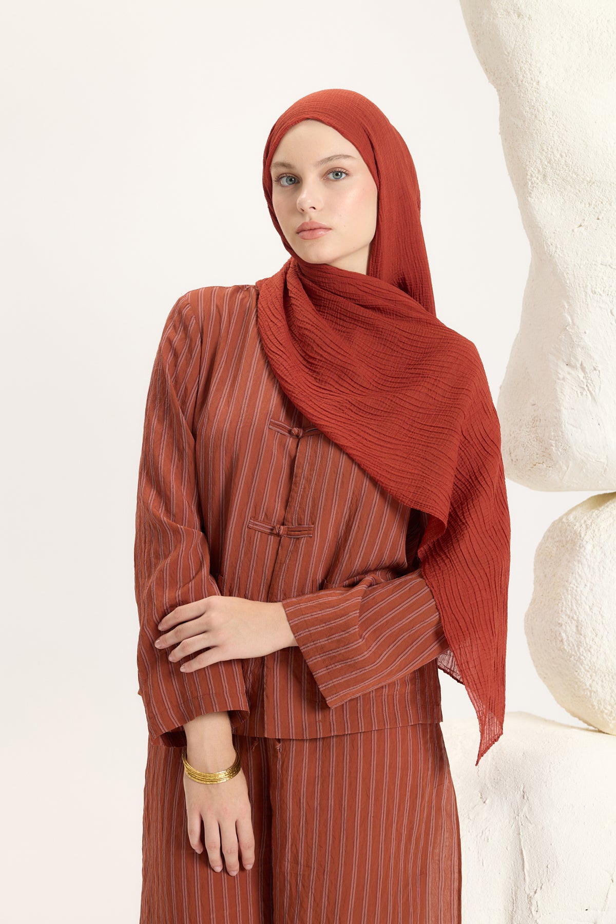 Faye Müslin Şal Terracotta