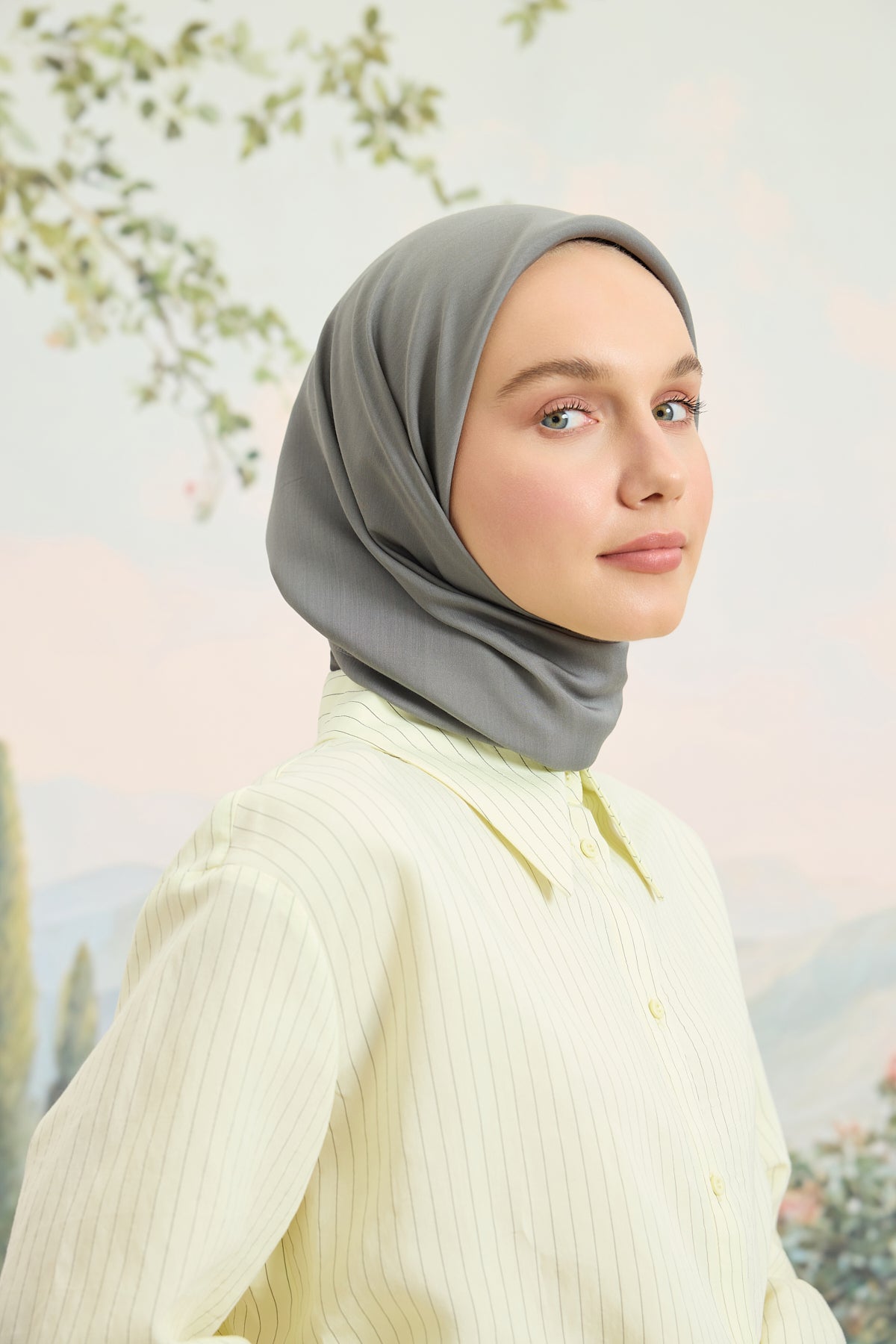 Floş Viskon Düz Eşarp Füme