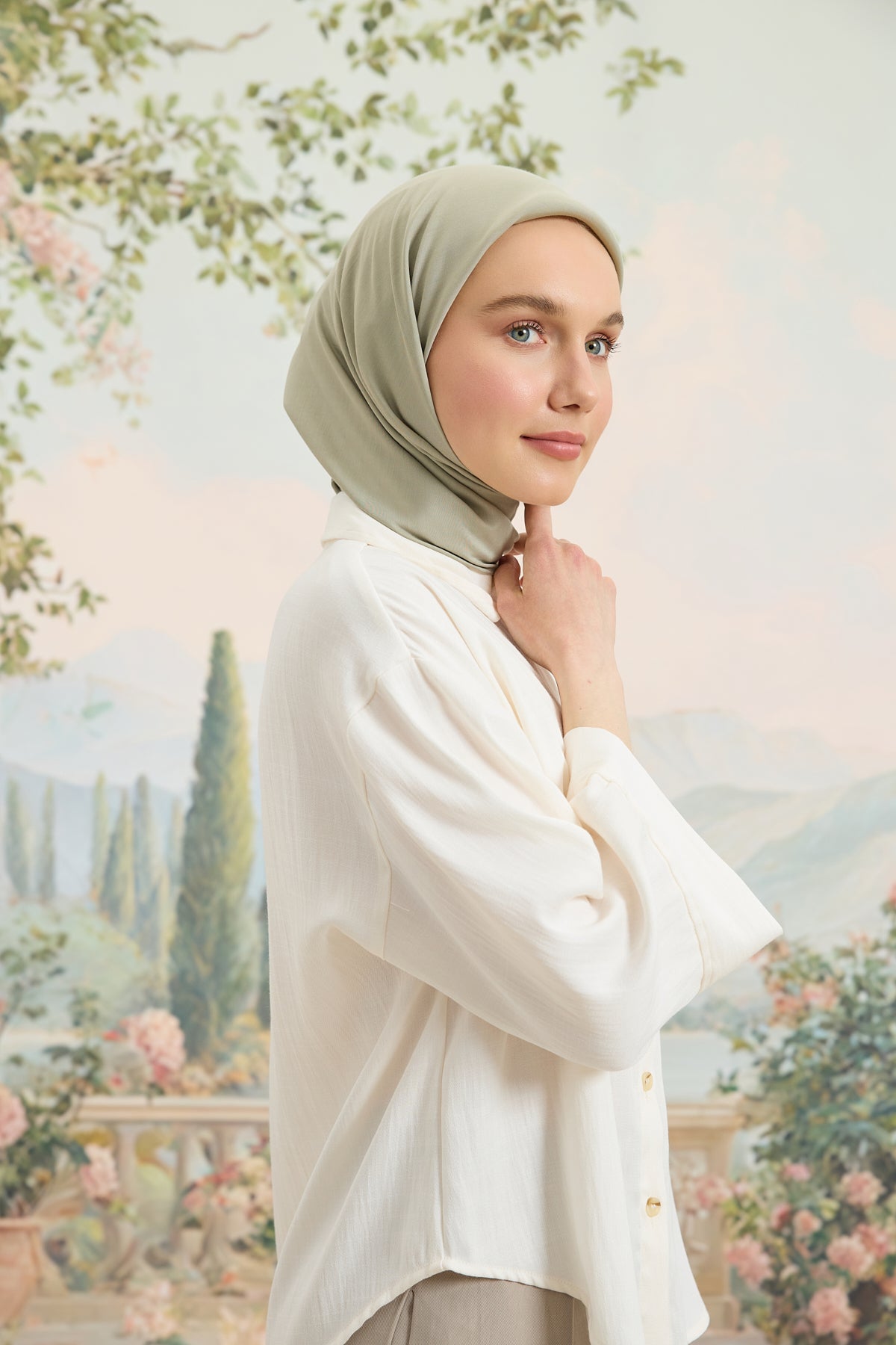 Floş Viskon Düz Eşarp Ihlamur