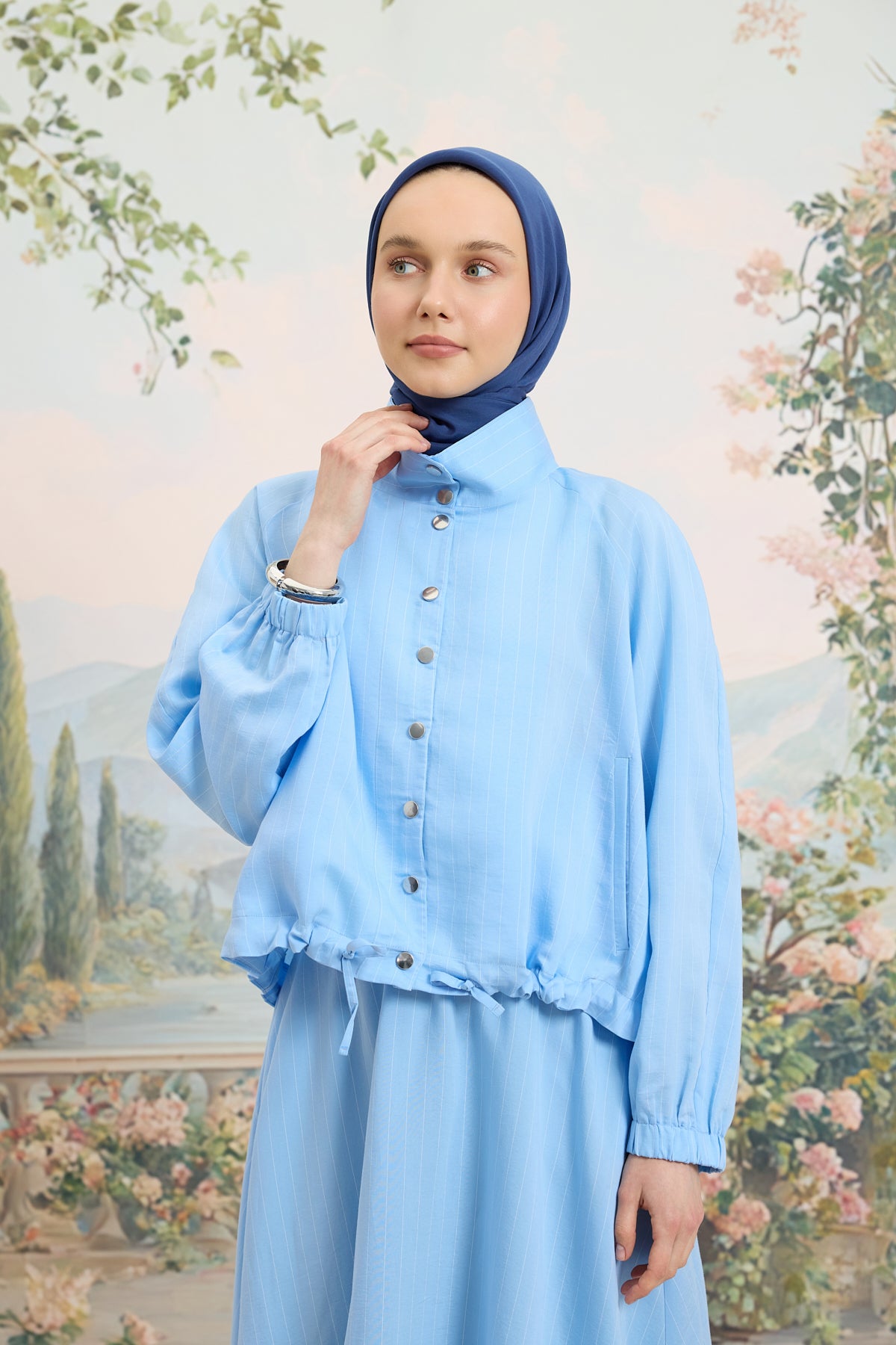 Floş Viskon Düz Eşarp İndigo