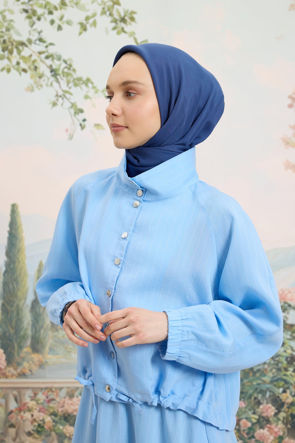 Floş Viskon Düz Eşarp İndigo