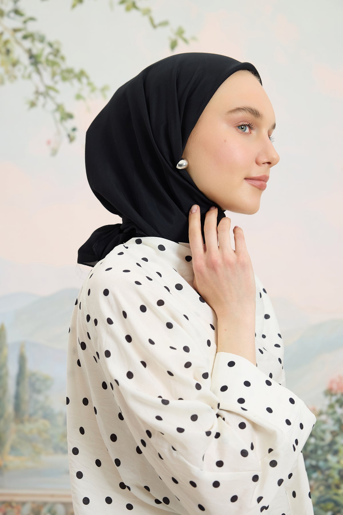 Floş Viskon Düz Eşarp Siyah