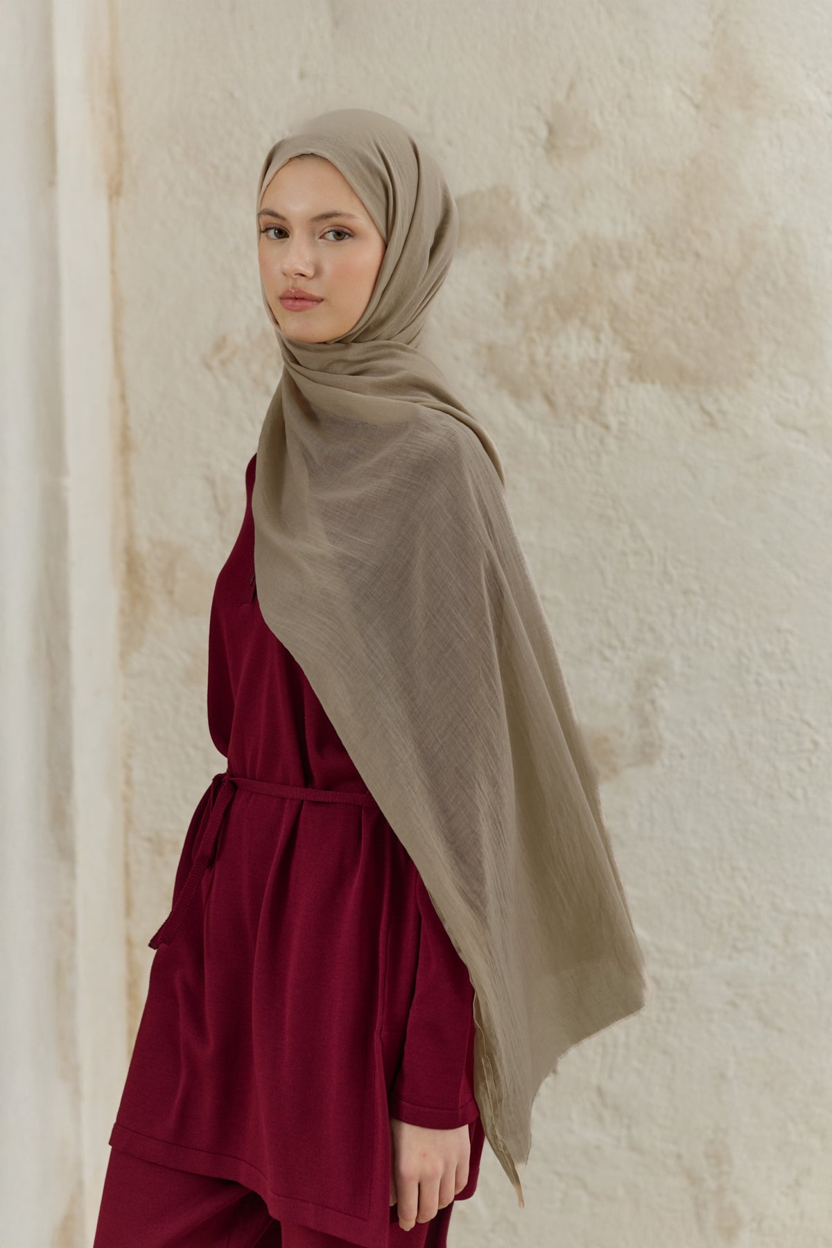 Soft Line Pamuk Şal Bej