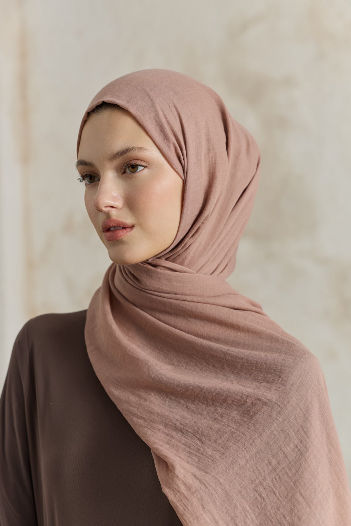 Soft Line Pamuk Şal Gül Kurusu