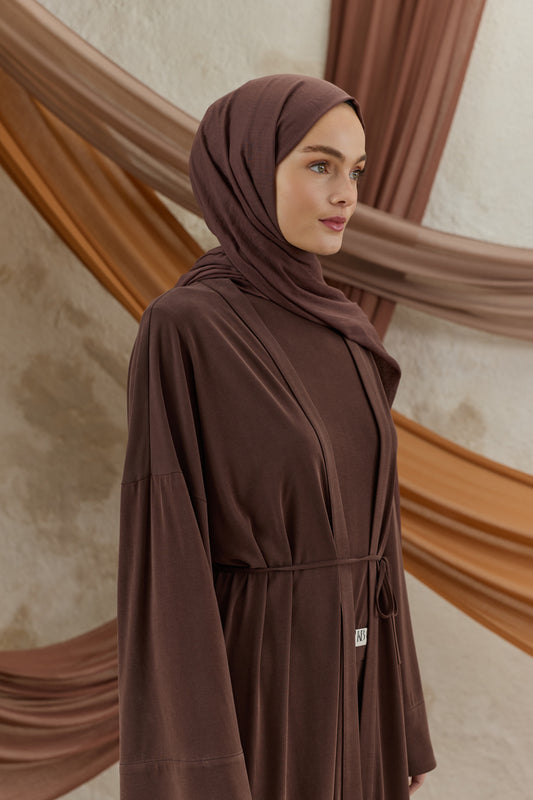 Soft Line Pamuk Şal Kızıl Kahve