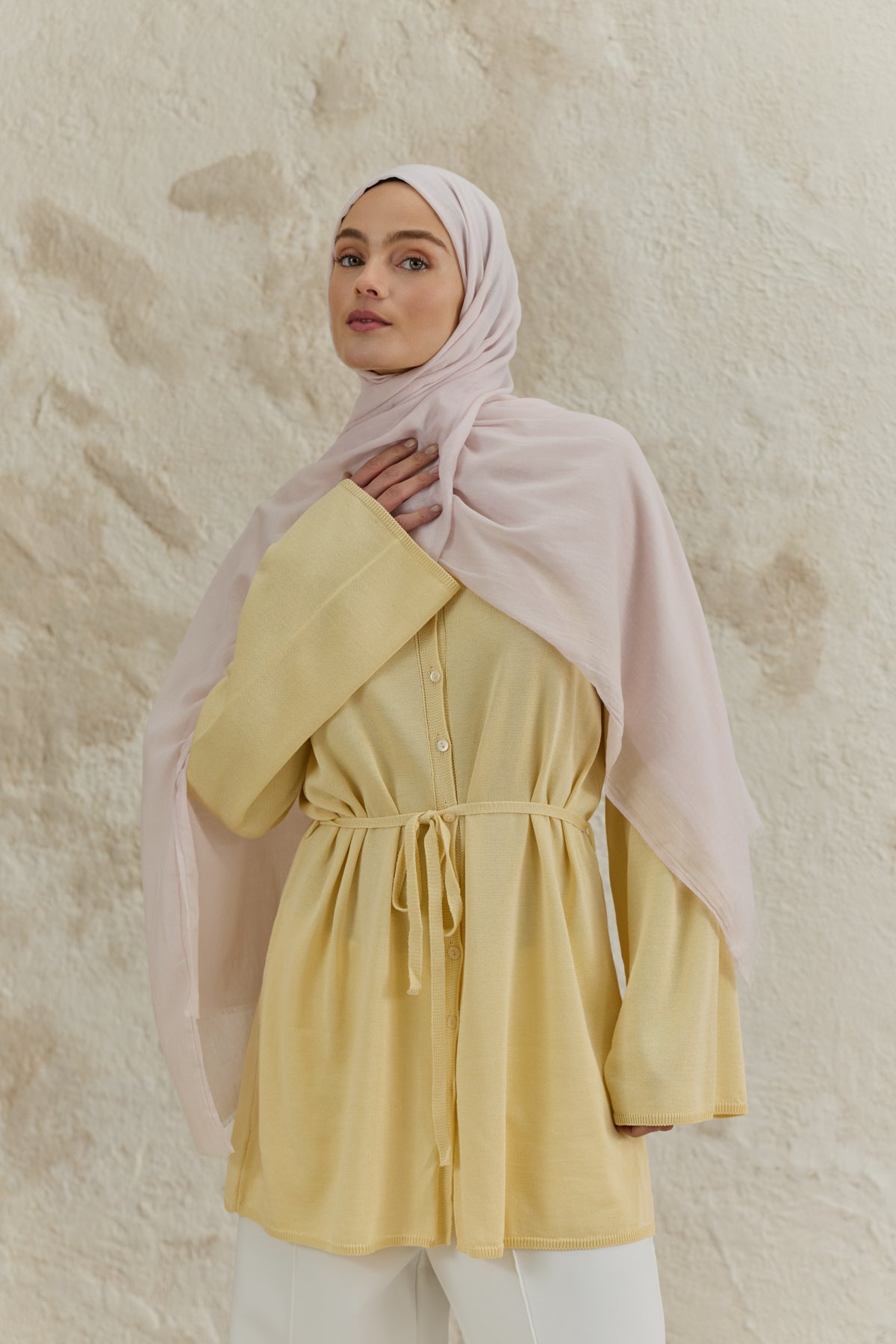 Soft Line Pamuk Şal Uçuk Pembe